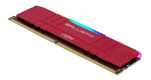Imagem 2 de 2 de Memoria Crucial Pc 16gb Ddr4 3200mhz Ballistix Rgb Vermelha