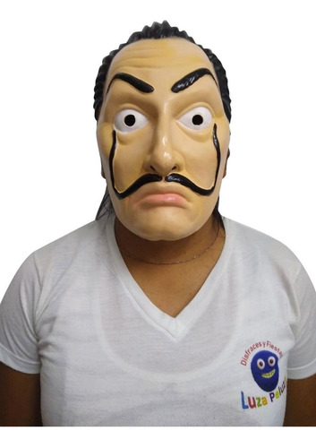 Máscara Casa De Papel Salvador Dalí Fibra D Vidrio Halloween Color Diseño Unico