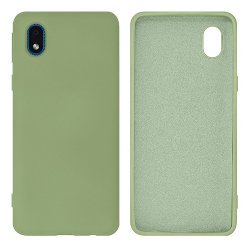 Capa Silicone Aveludado Compatível Com Galaxy A01 Core Cor verde menta