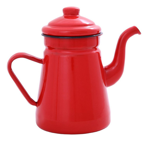 Bule Para Café Chá Retrô Ferro Esmaltado 1 Litro Mimo Style Cor Vermelho