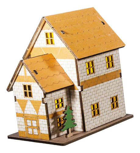 Nuevo Casa Miniatura Iluminada, Modelo 11cm X 7,8cm X 11,6cm