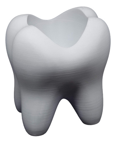 Maceta, Porta Cepillos, Lapicero Diente Molar - Urquiza3d Blanco Molar