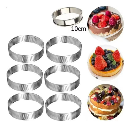 Juego De 6 Anillos De Tarta Circulares De 18 Cm Con Agujeros