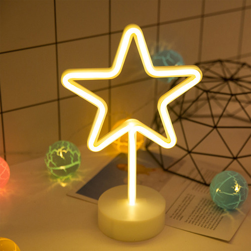 Luces Decorativas Led De Neón En Forma De Estrella De Cinco
