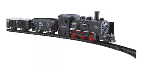 Trem De Brinquedo Locomotiva Trenzinho Vagões Trilho Carga