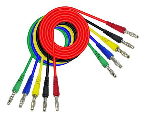 Cleqee P1043 1m 5 Colores Conector Banana Doble 4mm Conducto