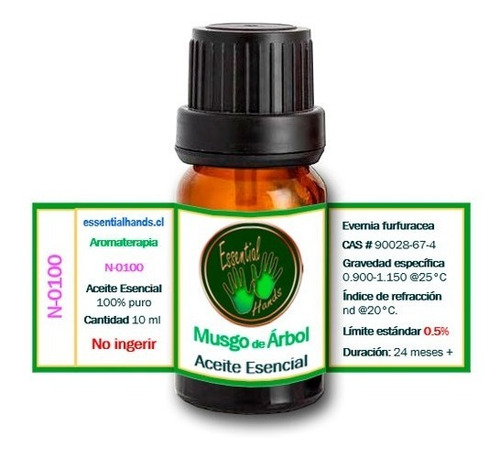 Imagen 1 de 1 de Musgo De Árbol 10 Ml - Aceite Esencial - Aromaterapia