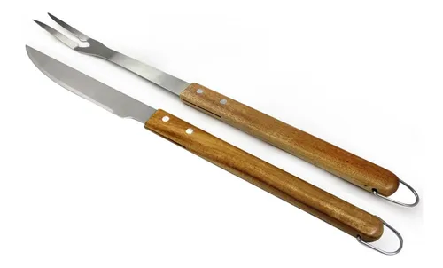 Set Tenedor Y Cuchillo Para Asado, Mango Largo Para Parrilla