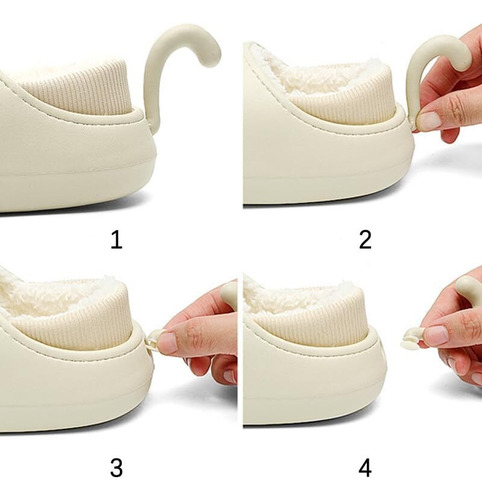Zapatillas De Felpa Impermeables Con Cola De Gato Extraíble