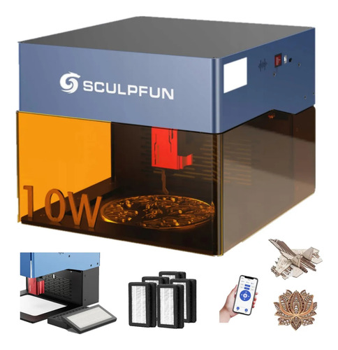 Sculpfun Icube Pro Max10w Grabador Láser Y Algodón Filtrante