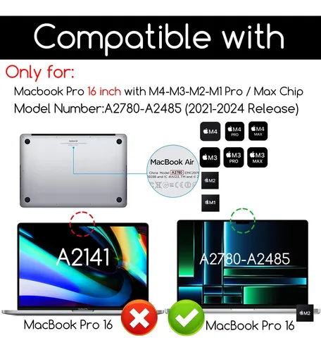 2 Vidrios Templados Para Macbook Pro 16 2021-2024 M4 M3 M2