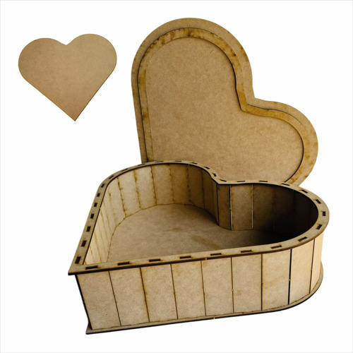 Caja Forma De Corazón Mdf - San Valentin - Para Regalo