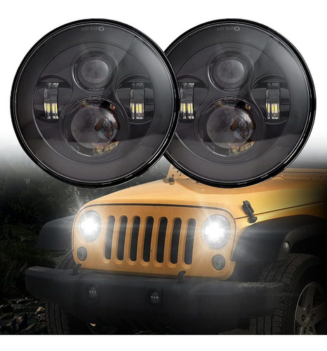 Spl Faro Delantero Clasico 7  Chips Led Para Jeep Wrangler