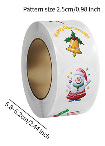Rollo De 500 Pegatinas Navideñas Para Hacer Estilo E