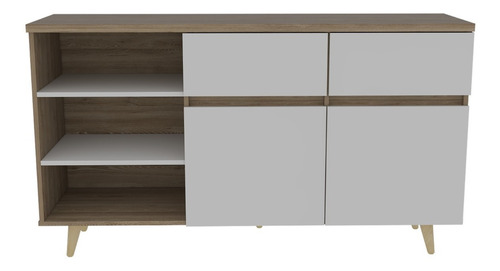 Bife En Madera Alina Color Miel Blanco Elegante Bmb 3339