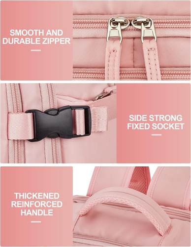 Mochila Multifuncional Bolsa De Viaje De Gran Capacidad Color Rosa