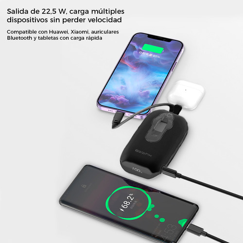 Power Bank 10 000 Mah Batería Portatil Para iPhone Y Tipo C