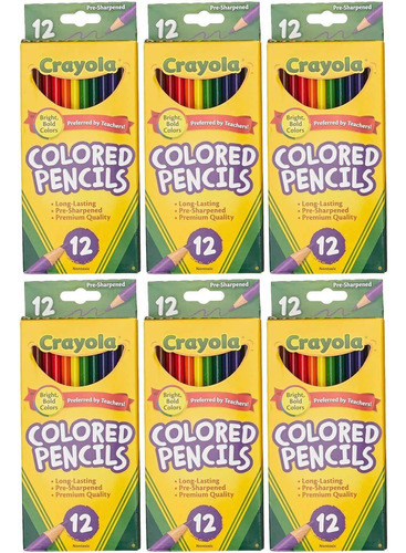 Lápices Colores Afilados X12u Pack X6