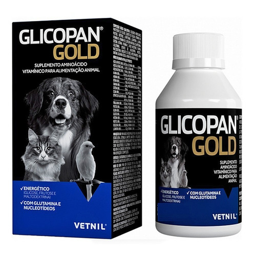 Imagem 2 de 3 de Glicopan Gold 125ml Vetnil Vitamina Cachorros Cães Gatos