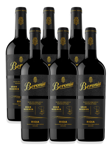 Vino Tinto Beronia Gran Reserva Rioja Tempranillo 750ml X6