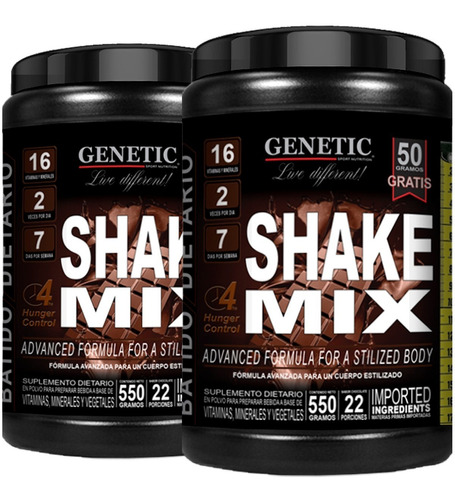 Batido Diet Shake Mix Reemplaza Comida Control Peso Genetic