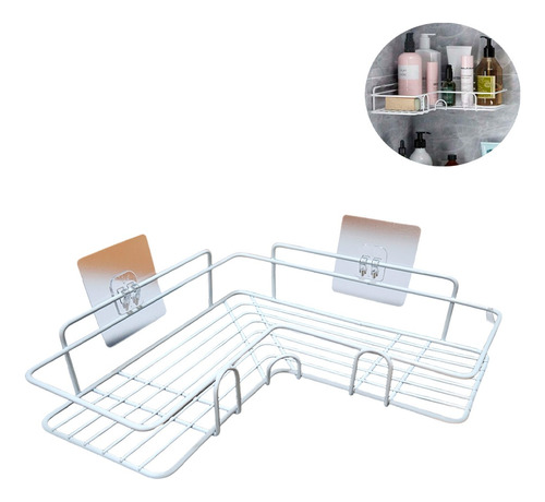 Estante Organizador Esquinero Baño Cocina Adhesivo Acero  