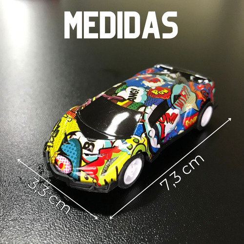 Kit De 6 Carrinhos Liga Leve Movidos A Fricção Com 3 Temas