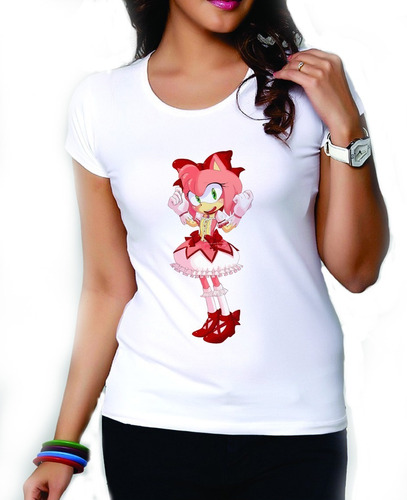 Blusas Alfa Para Mujer Blancas Sonic Diseños Amy Rose