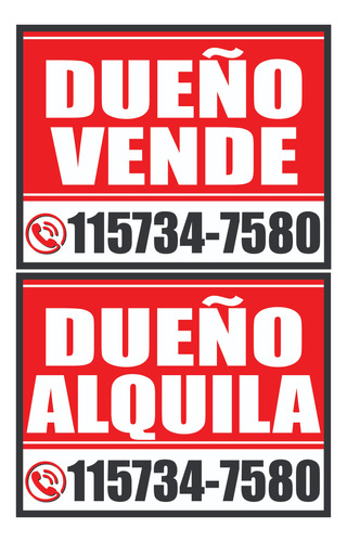 Carteles Inmobiliaria Con Bastidor 90x70-dueño-vende-alquila