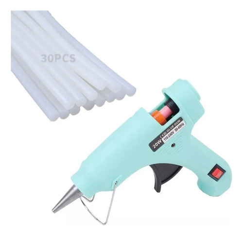 Creator Pistola De Silicona 20w Con Interruptor + 30 Barras Pegamento Caliente 7mm Mini Para Manualidades Diy Reparaciones Hogar Herramienta De Fusión Rápida Multicolor