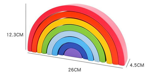 8 Piezas Arco Iris Construcción Apilamiento Bloques Diy