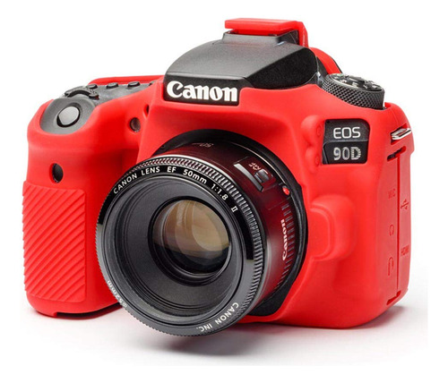 Funda Silicona Para Canon 90d Color Rojo Ea-ecc90dr