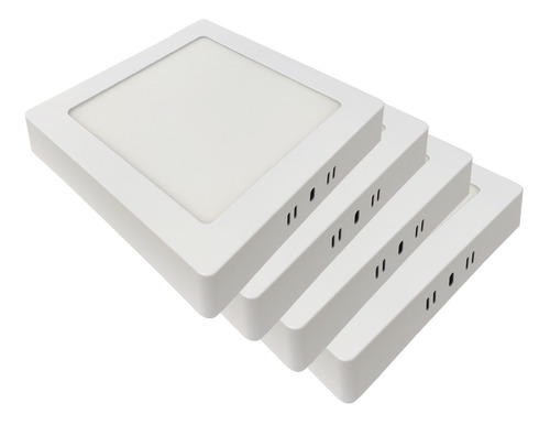 Panel Led Plafón Cuadrado 12w Luz Blanco Neutro Ext Pack X4