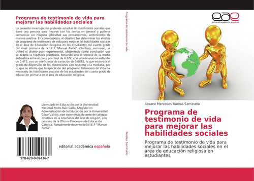 Libro: Programa De Testimonio De Vida Para Mejorar Las Habil