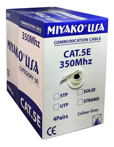 Cable Utp Cat-5e 24awg X Caja (305m) 23-cat5e Miyako
