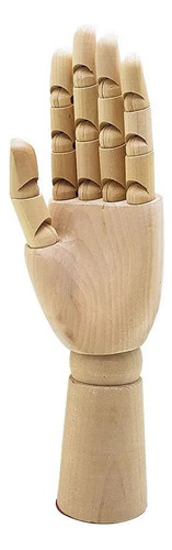 Mão De Madeira Manequim Articulada Decorativa 30cm.
