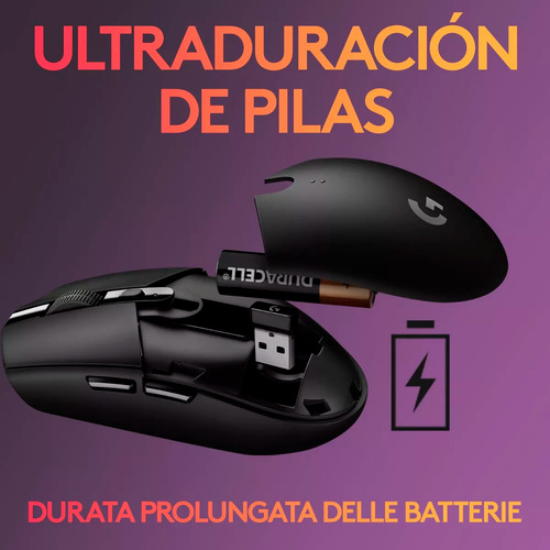 Logitech G305 Lightspeed Mouse Gamer Inalámbrico Negro