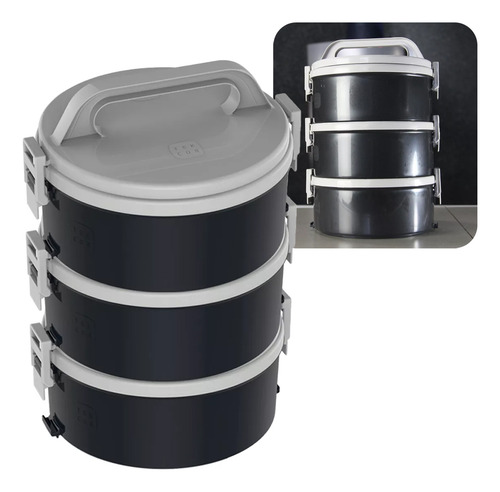 Kit Marmita Simples 3pçs Preta Tekcor De Andar 1,5 L Soprano
