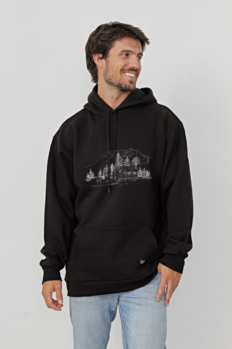 Buzo Canguro Oversize Viste Vilo Estampado Aldea Frisado