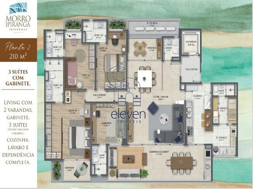 Imagem 14 de 20 de Apartamento Residencial Para Venda Morro Ipiranga Residence Barra, Salvador 4 Dormitórios Sendo 4 Suítes, 2 Salas, 5 Banheiros, 3 Vagas 210,00 M² Útil - Ag010 - 69917529