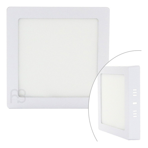 Plafon Led Cuadrado Blanco Luz Fria 12wts 900 Lumens P/ Int 