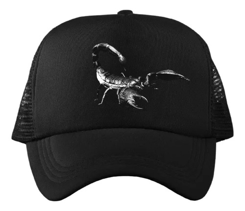 Gorra Negra Animales Escorpion  Unisex Ajustable