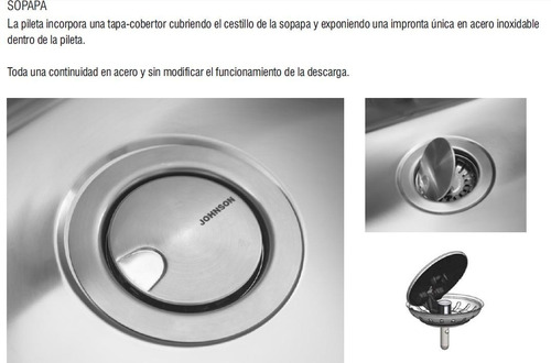 Johnson Curve Pileta Bacha De Cocina Simple Acero 304 Si77a
