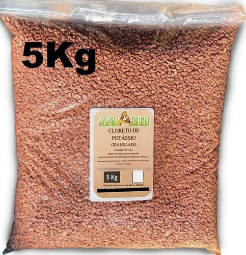 Adubo Cloreto Potássio Granulado 5kg 60% Kcl Vermelho