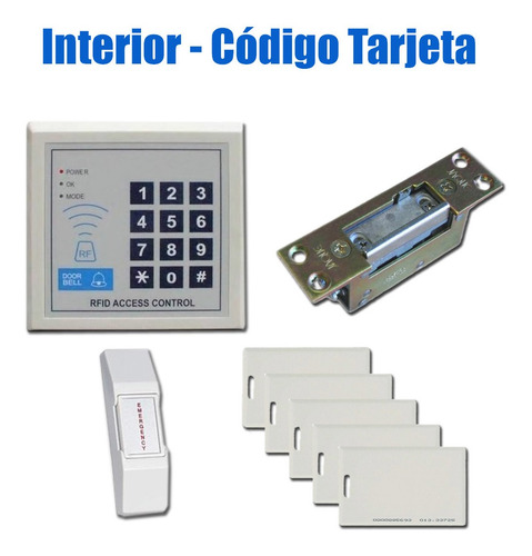 Kit Control Acceso Interior Puerta Tarjeta Codigo