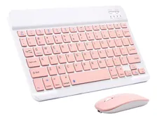 Imagen 1 del producto Teclado Y Mouse Bluetooth Para Ipad Y Tablets Rosa Claro