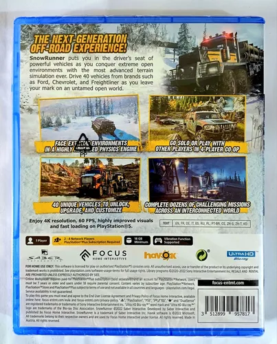 Snow Runner Ps5 Nuevo Sellado