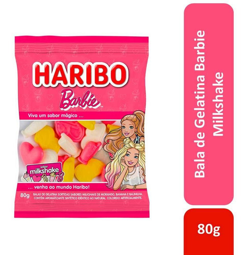 Bala De Gelatina Milkshake Barbie Haribo 80g