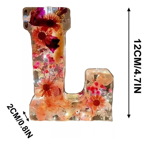 Luz Nocturna Con Forma De Flor, Letra De Flor, Resina, Regal