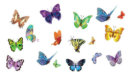 Calcomanias De Pared Creativas Extraibles, 17 Mariposas, Col